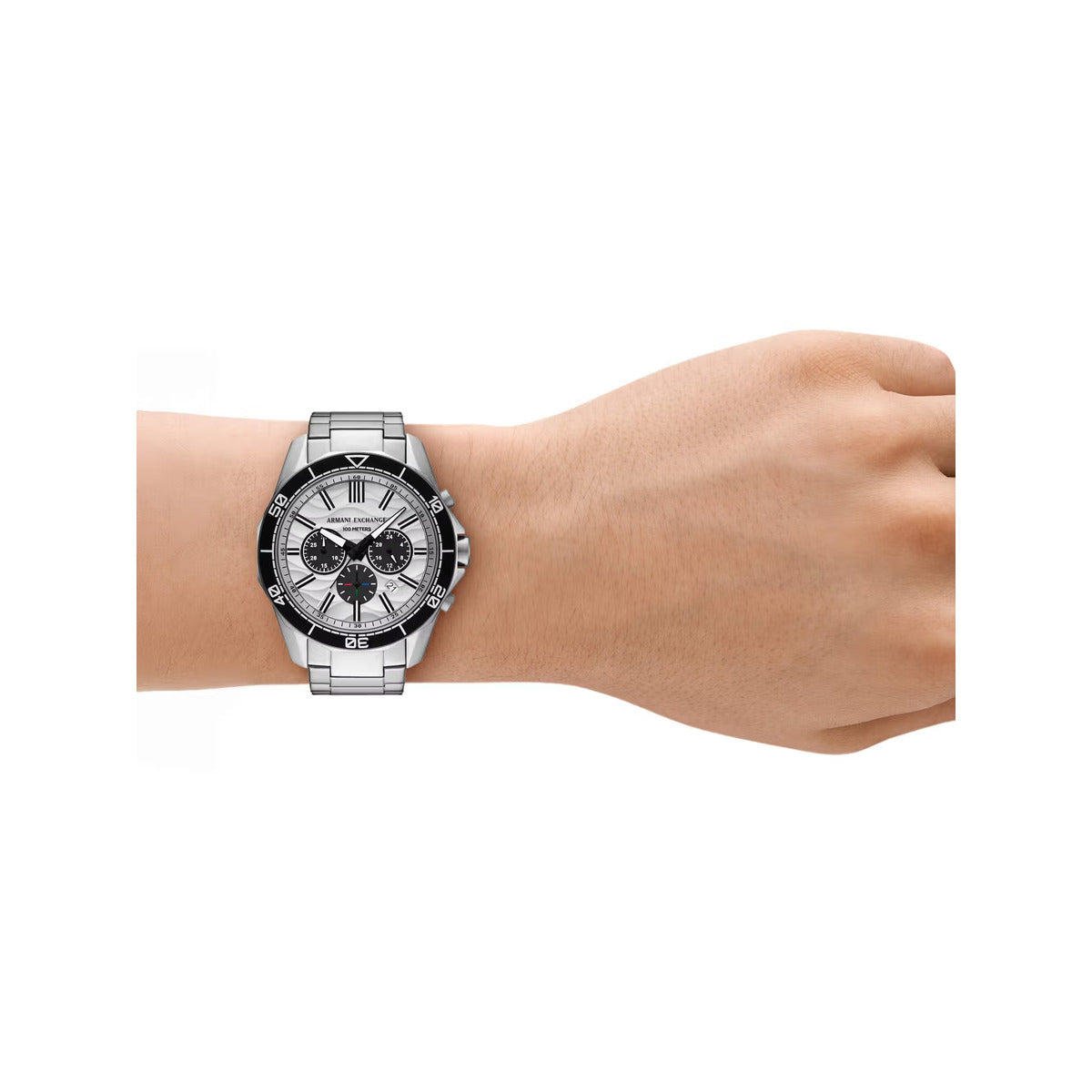Armani Exchange Quartz Silver Dial Analog Chronograph Men's Watch AX1969