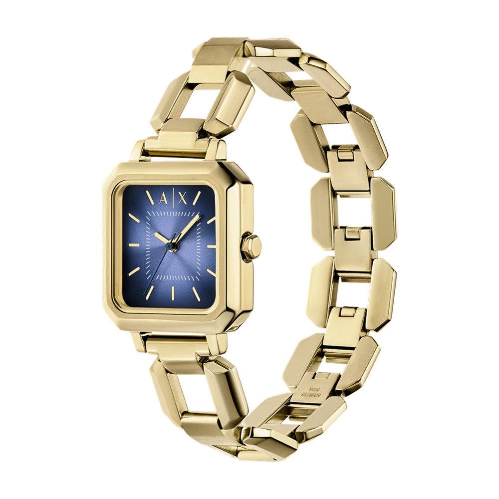 Armani Exchange Quartz Blue Dial Rectangular Analog Women Watch AX5735