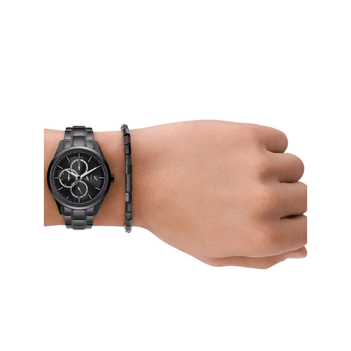 Armani Exchange Chronograph Black Dial Analog Men Watch With Bracelet AX7154SET