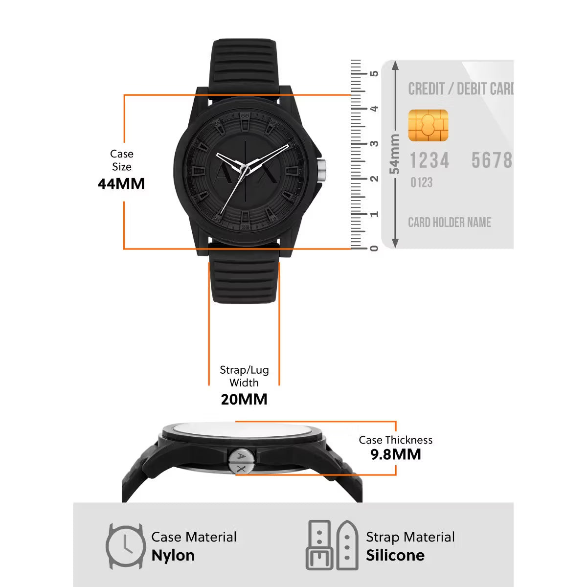 Armani Exchange Outerbanks Black Dial Analog Watch For Men AX7159SET