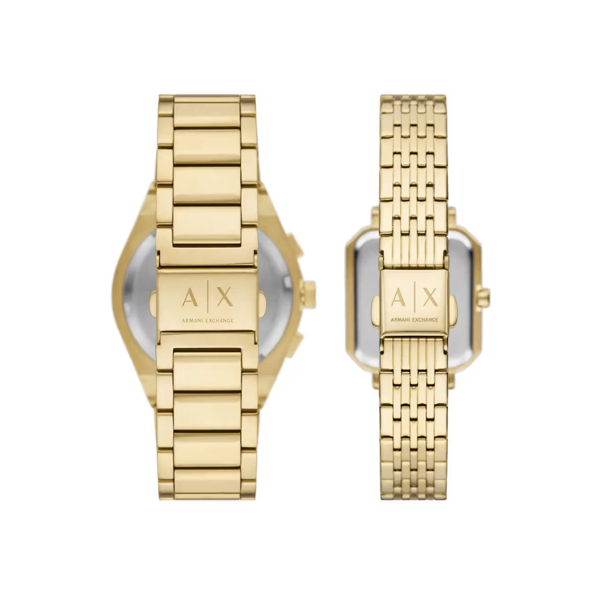 Armani Quartz Gold Dial Chronograph Analog Couple Watch AX7170SET