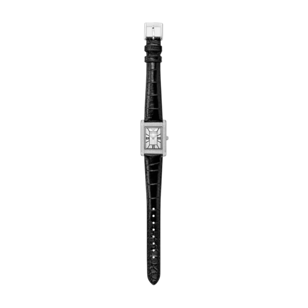 Emporio Armani Silver Dial Analog Leather Strap Women Watch AR11623