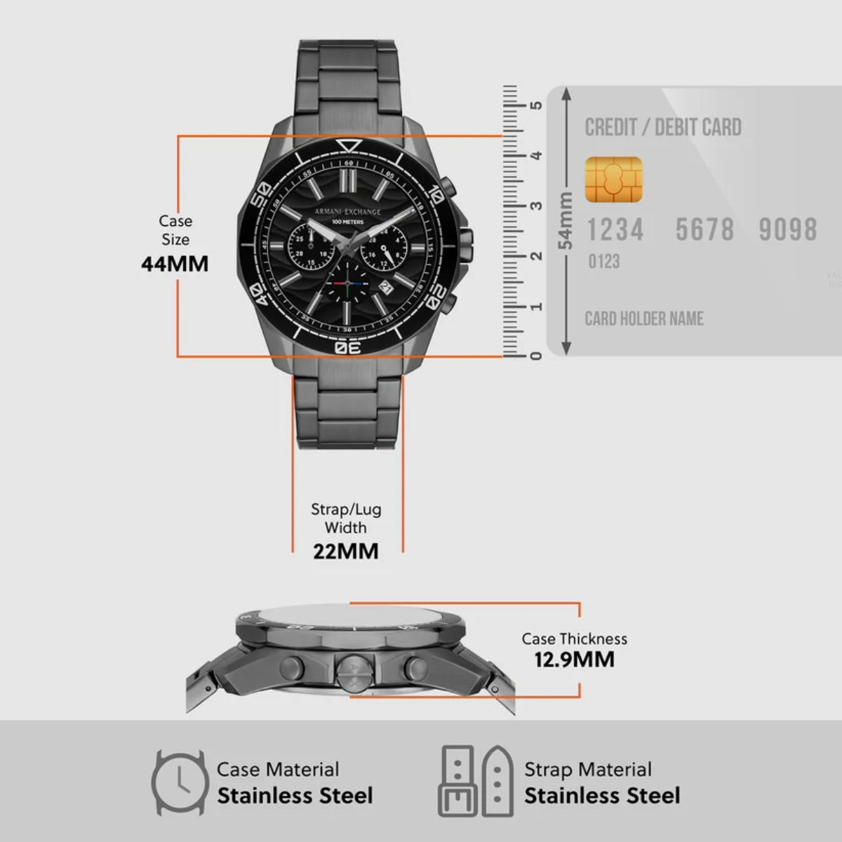 Armani Exchange Spencer Quartz Black Dial Chronograph Men Watch AX1959