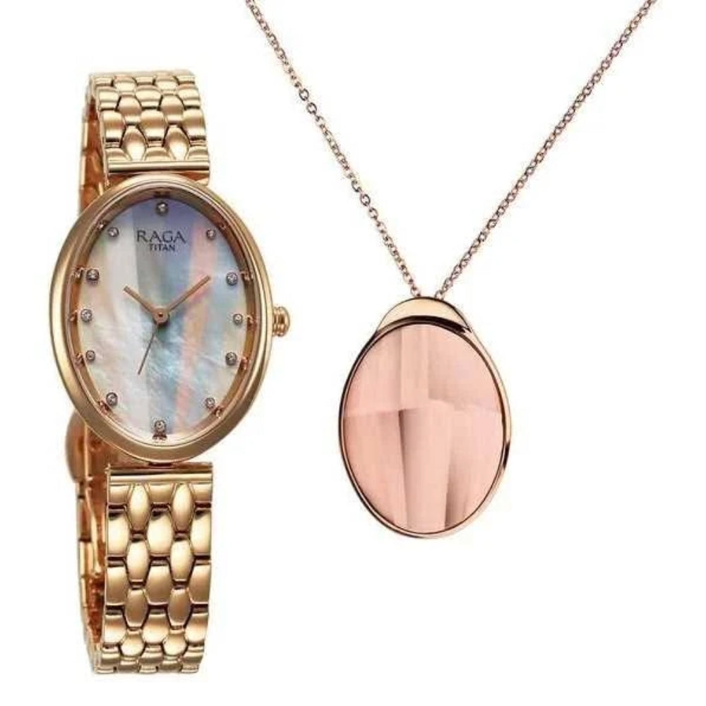 Titan Raga Memoirs Quartz Analog Mother Of Pearl Dial Watch For