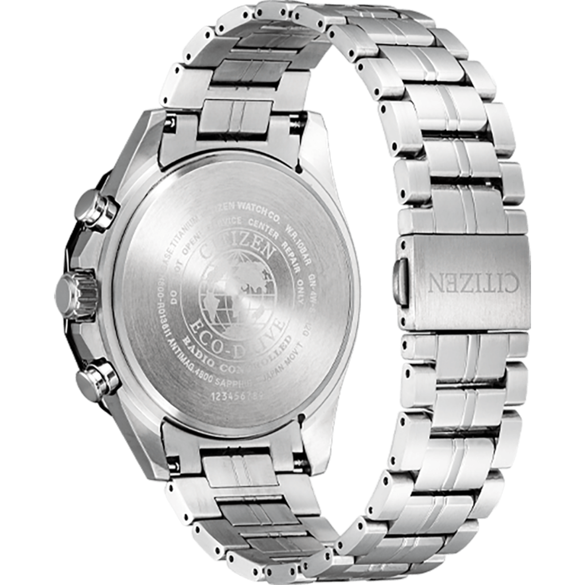 Citizen Eco-Drive Black Dial Titanium Bracelet Men's Watch - AT8218-81E