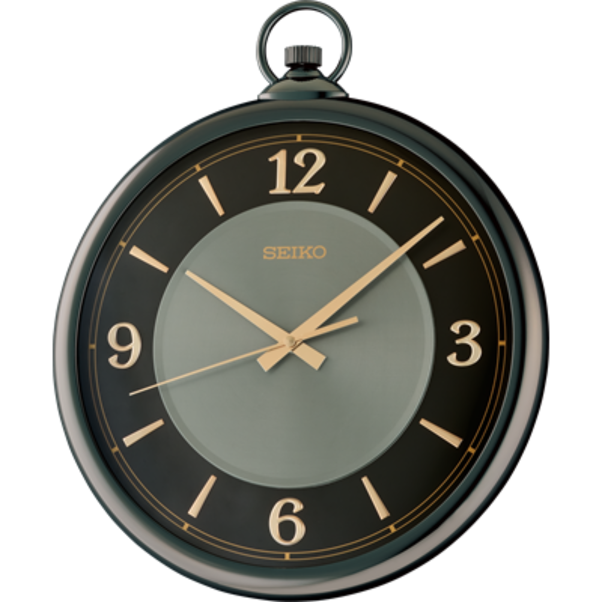 Seiko Wall Clock Black Dial Plastic Arabic Numerals QXA843KN