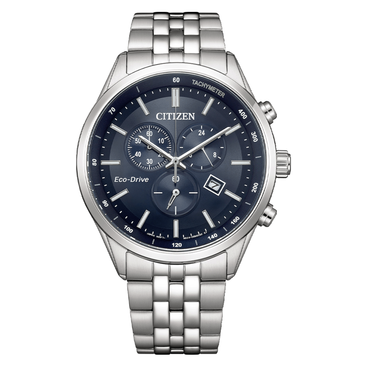 Citizen Eco-Drive Blue Dial Stainless Steel Bracelet Men's Watch - AT2570-56L