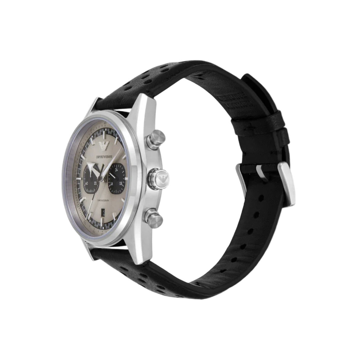Emporio Armani Two Tone Dial Chronograph Leather Strap Men Watch AR11677