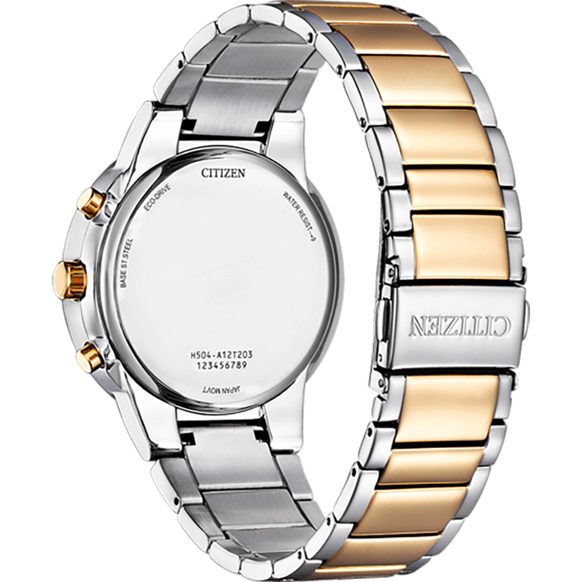 Citizen Eco-Drive Green Dial Dual Tone Bracelet Men's Watch - AT2244-84X