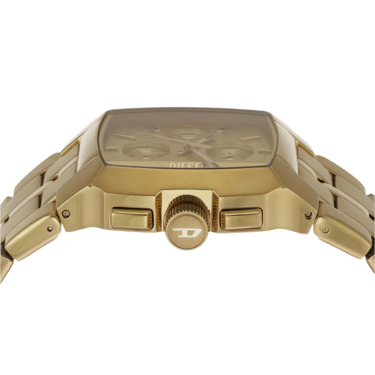 DZ4639 DIESEL | Cliffhanger Chrono Square Gold Dial Watch (Men)