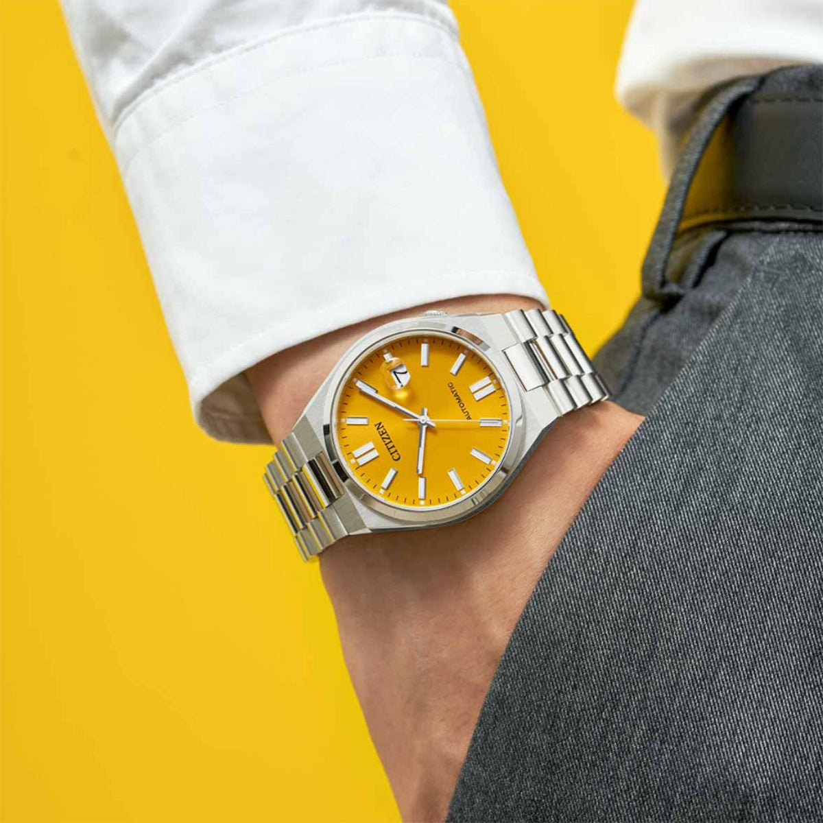 Citizen Tsuyosa Mechanical Yellow Dial Analog Men's Watch - NJ0150-81Z