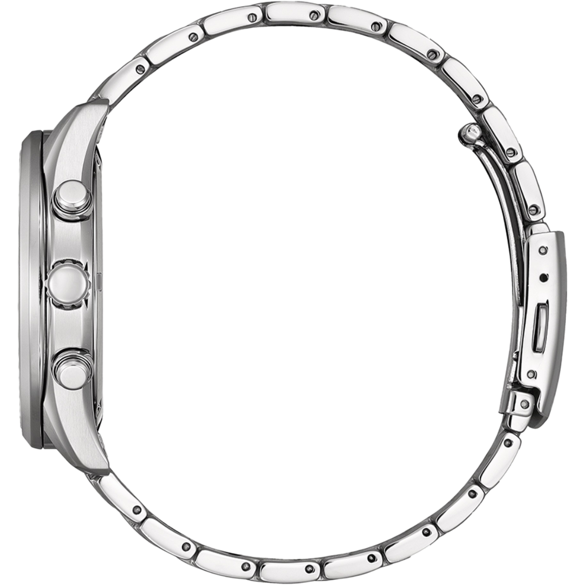 Citizen Eco-Drive Black Dial Stainless Steel Bracelet Men's Watch - AT2570-56E