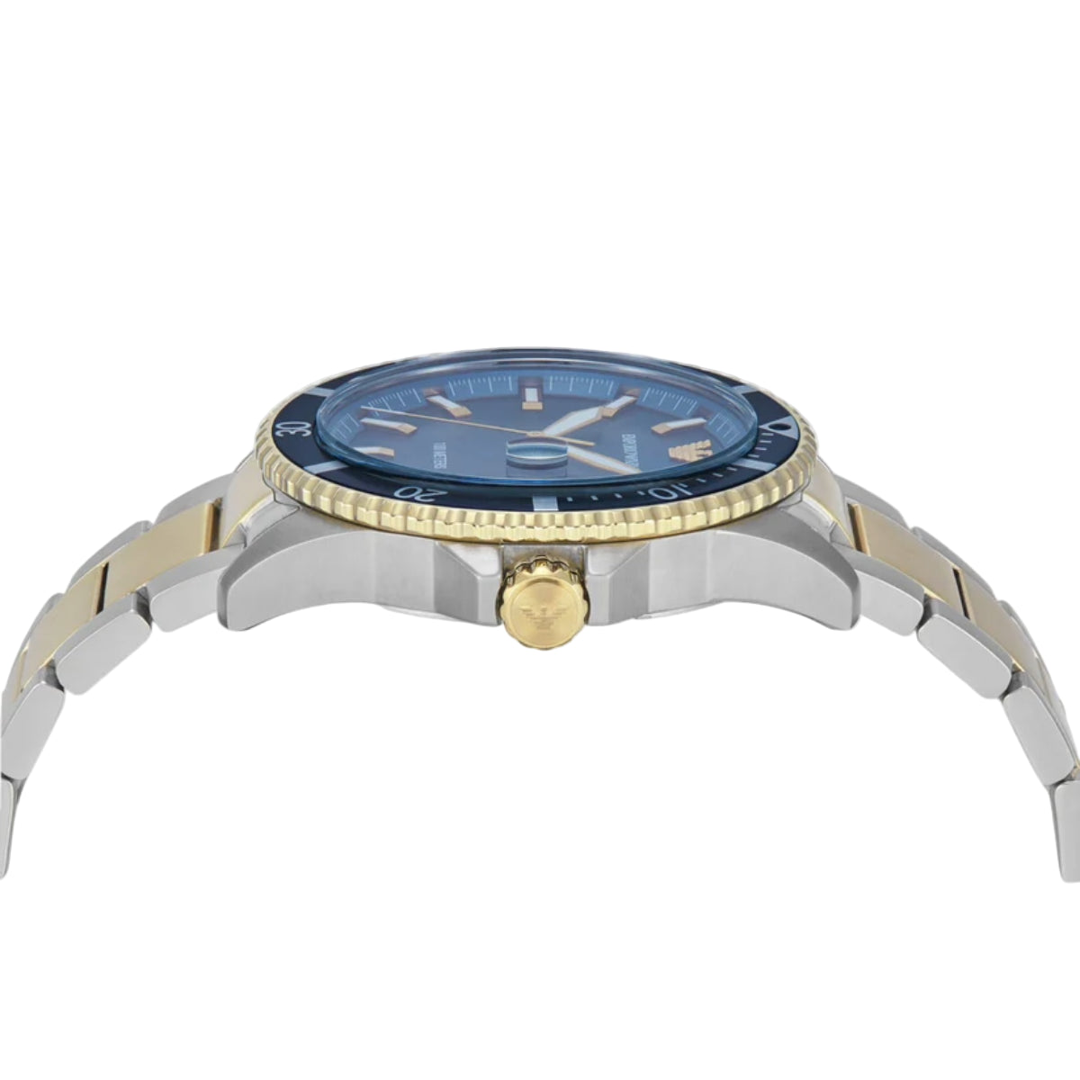 Emporio Armani Blue Dial With Date Two-Tone Men Watch AR11682