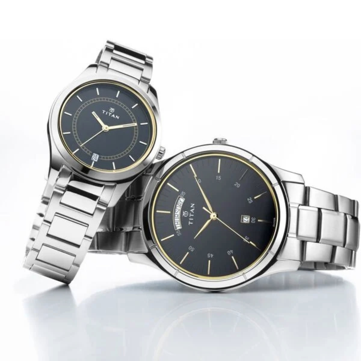 Titan Bandhan Blue Dial Analog with Day and Date watch for Couple NS17672596SM01