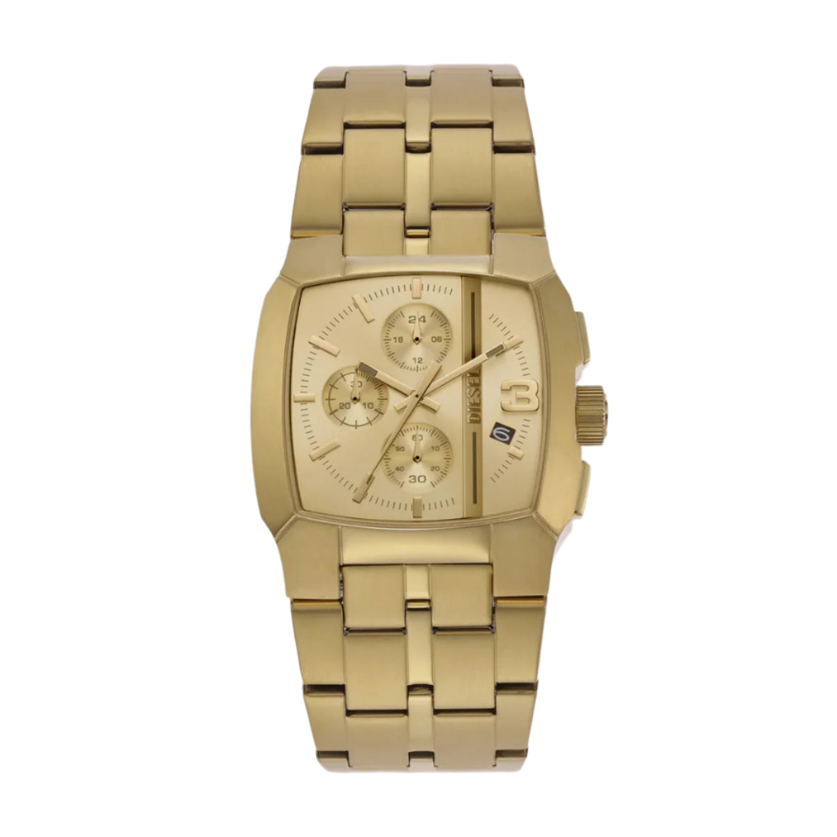 DZ4639 DIESEL | Cliffhanger Chrono Square Gold Dial Watch (Men)