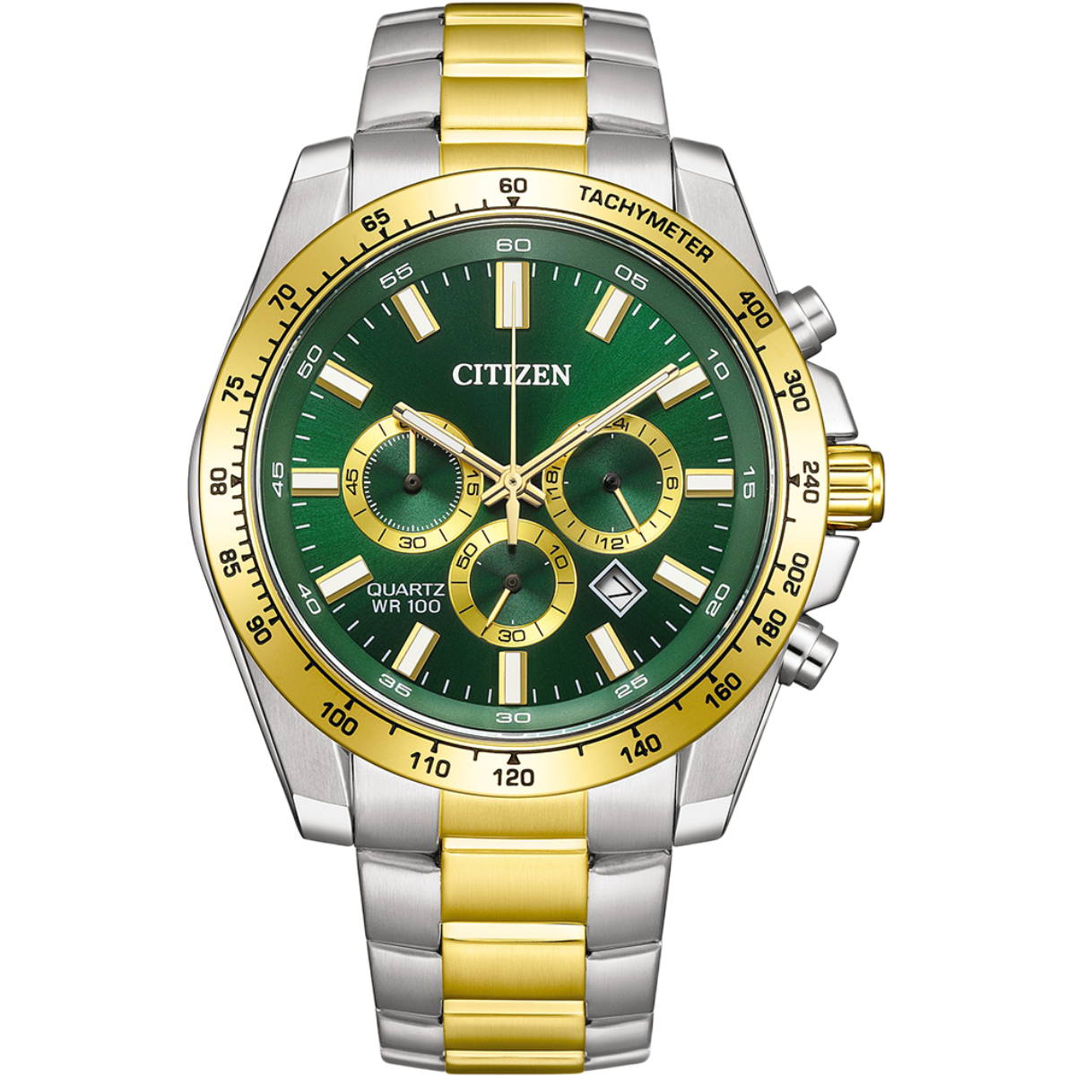 CITIZEN Green AQ Chronograph Stainless Steel Mens Watch - AN8234-58X