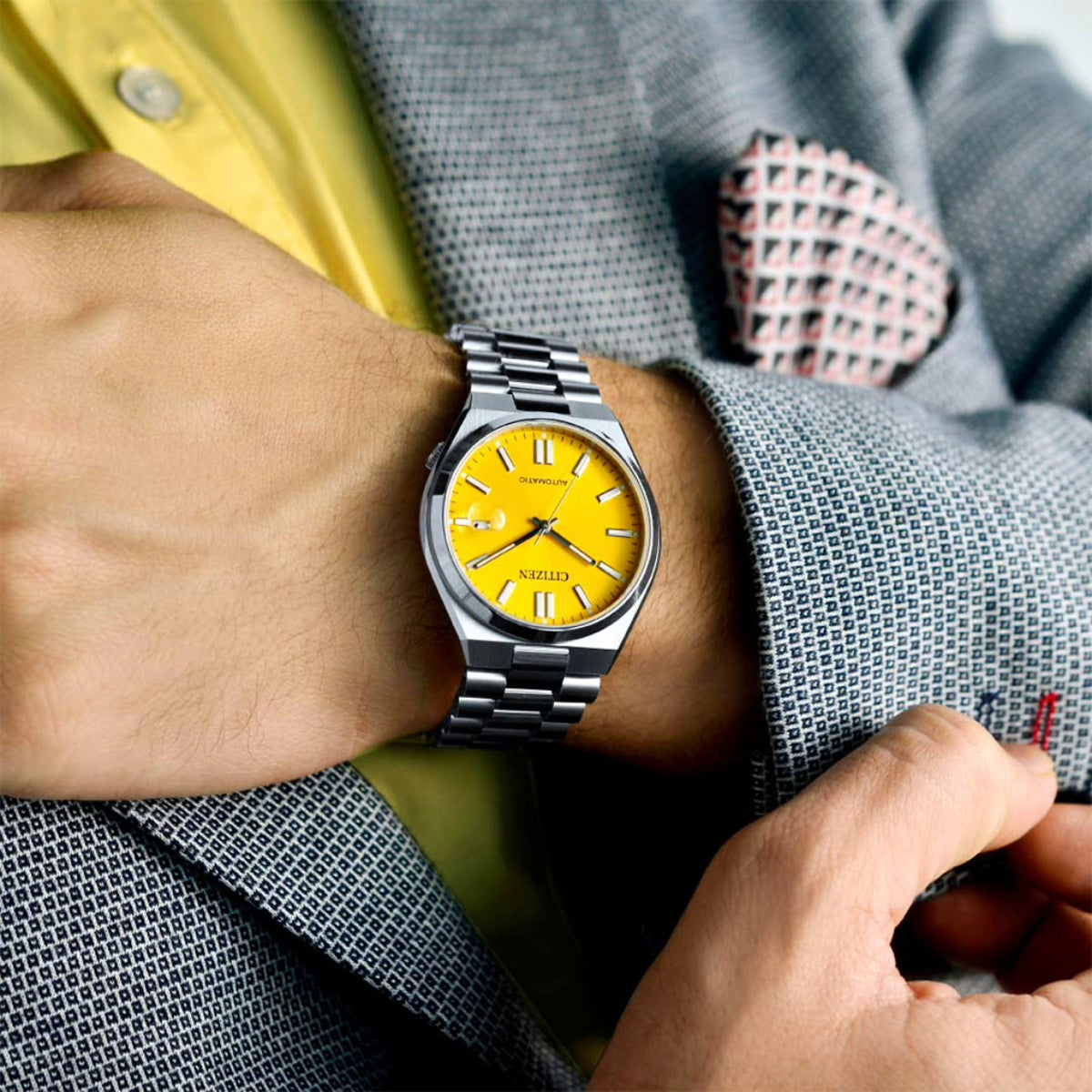 Citizen Tsuyosa Mechanical Yellow Dial Analog Men's Watch - NJ0150-81Z