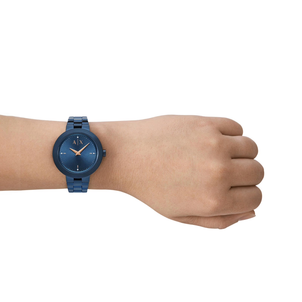 Armani Exchange Quartz Crystal Blue Dial Analog Watch For Women AX5175