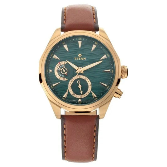 Titan Maritime Green Dial Quartz Multifunction watch for Men NS1829QL01