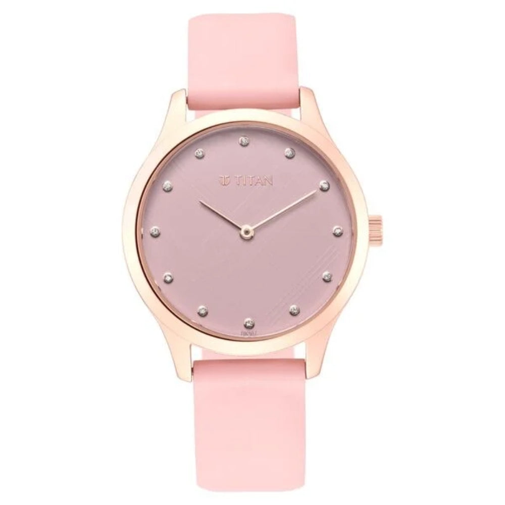 Titan Athleisure Pink Dial Analog Rubber Strap watch for Women NQ95125WP02