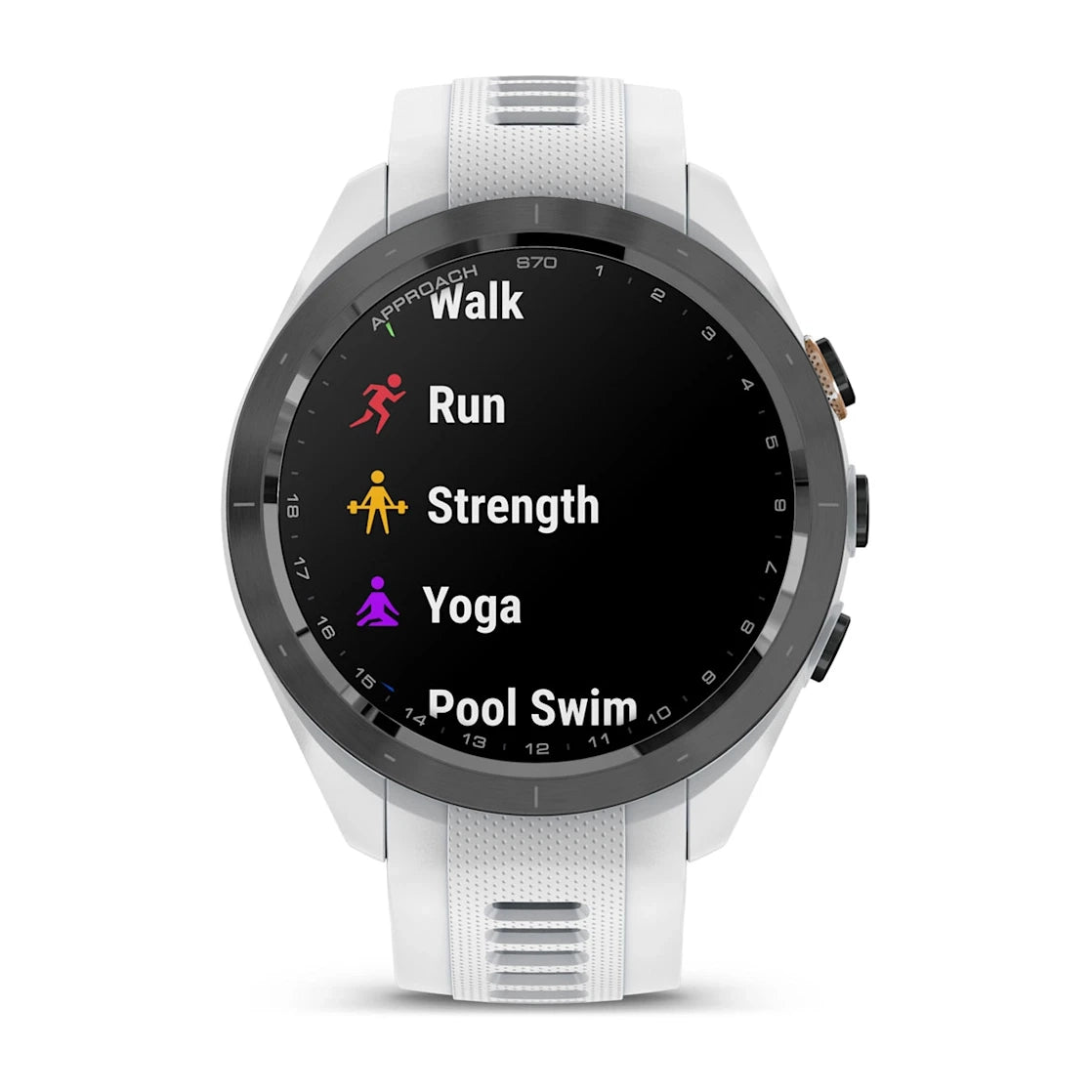 GARMIN Approach S70 42mm - Black Ceramic Bezel White Band Golfer Watch (Unisex)