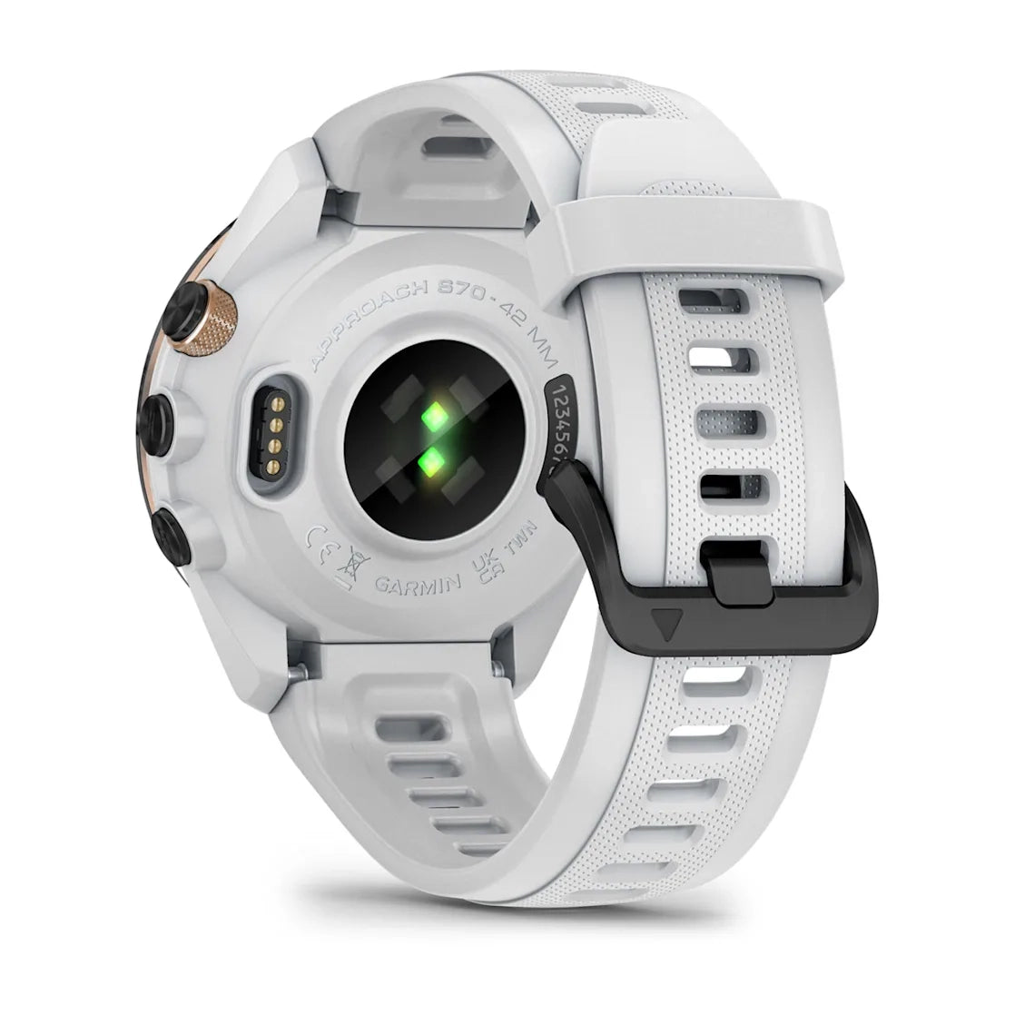 GARMIN Approach S70 42mm - Black Ceramic Bezel White Band Golfer Watch (Unisex)