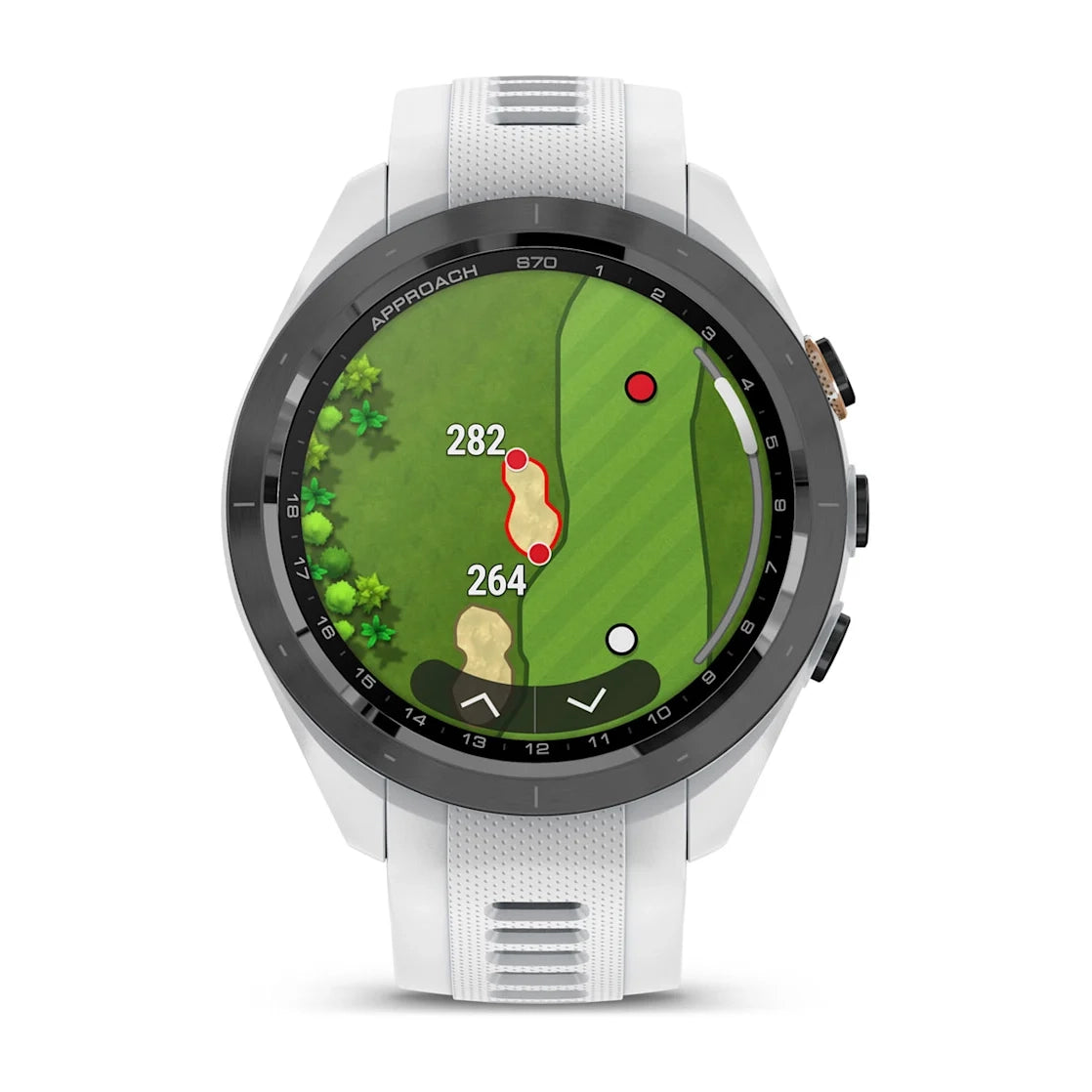 GARMIN Approach S70 42mm - Black Ceramic Bezel White Band Golfer Watch (Unisex)