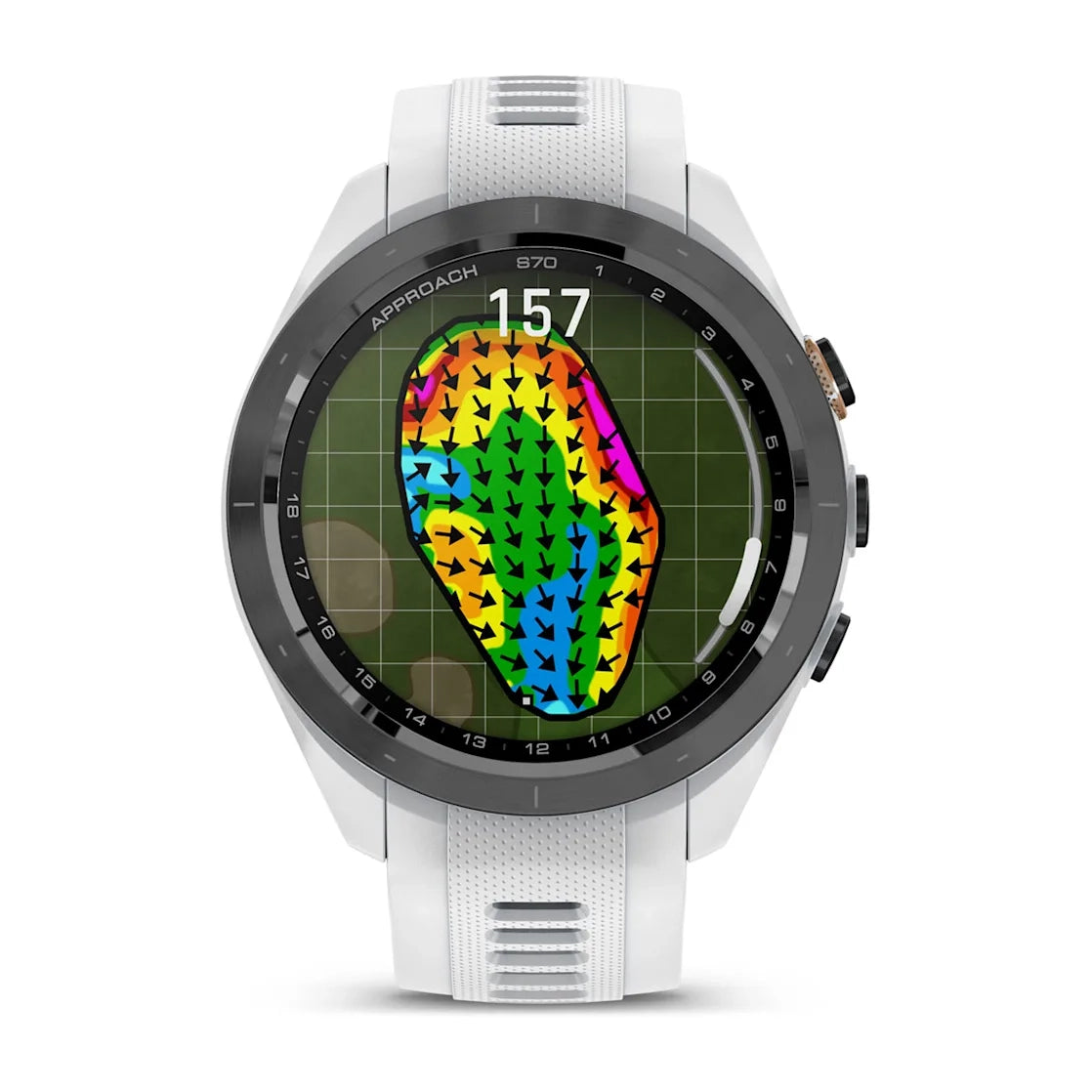 GARMIN Approach S70 42mm - Black Ceramic Bezel White Band Golfer Watch (Unisex)