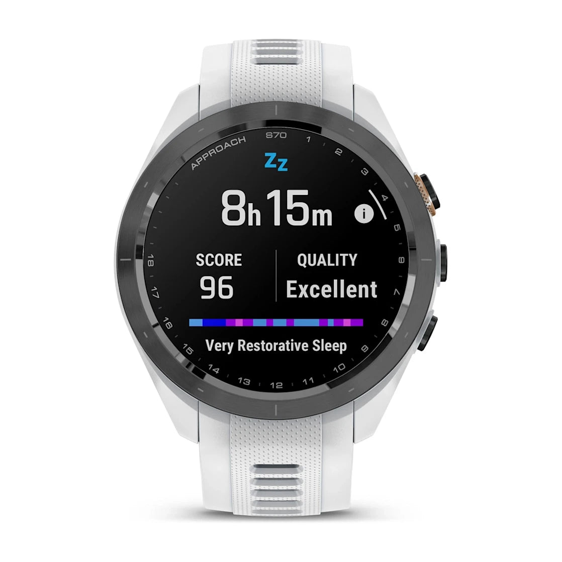 GARMIN Approach S70 42mm - Black Ceramic Bezel White Band Golfer Watch (Unisex)