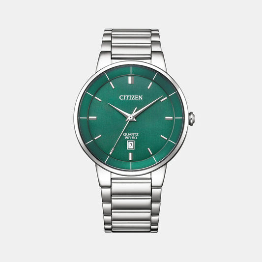 Citizen Quartz Green Dial Analog Stainless Steel Band Men Watch BI5120-51X