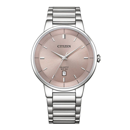 Citizen Quartz Pink Dial Analog Stainless Steel Men Watch BI5120-51Z