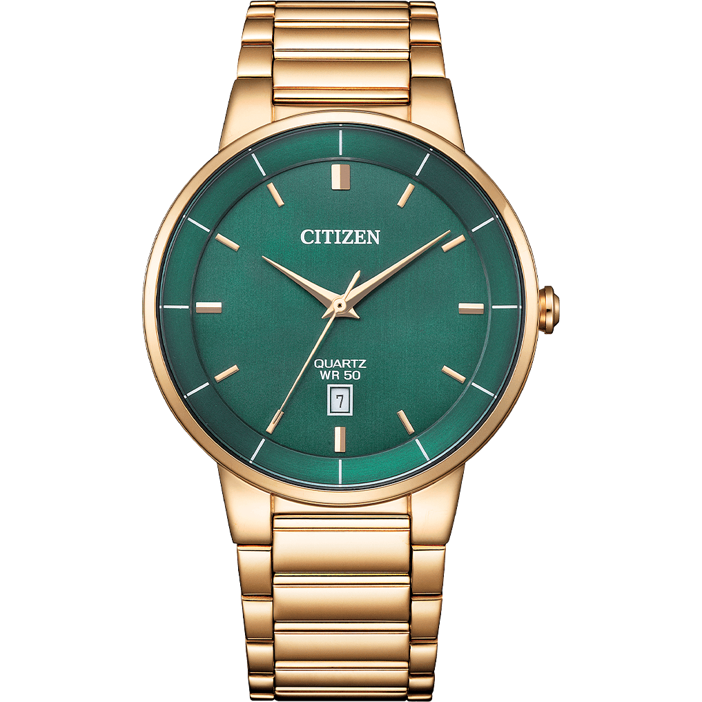 Citizen Quartz Green Dial Analog Stainless Steel Men Watch BI5123-52X