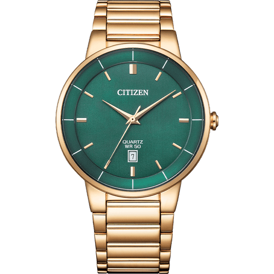 Citizen Quartz Green Dial Analog Stainless Steel Men Watch BI5123-52X