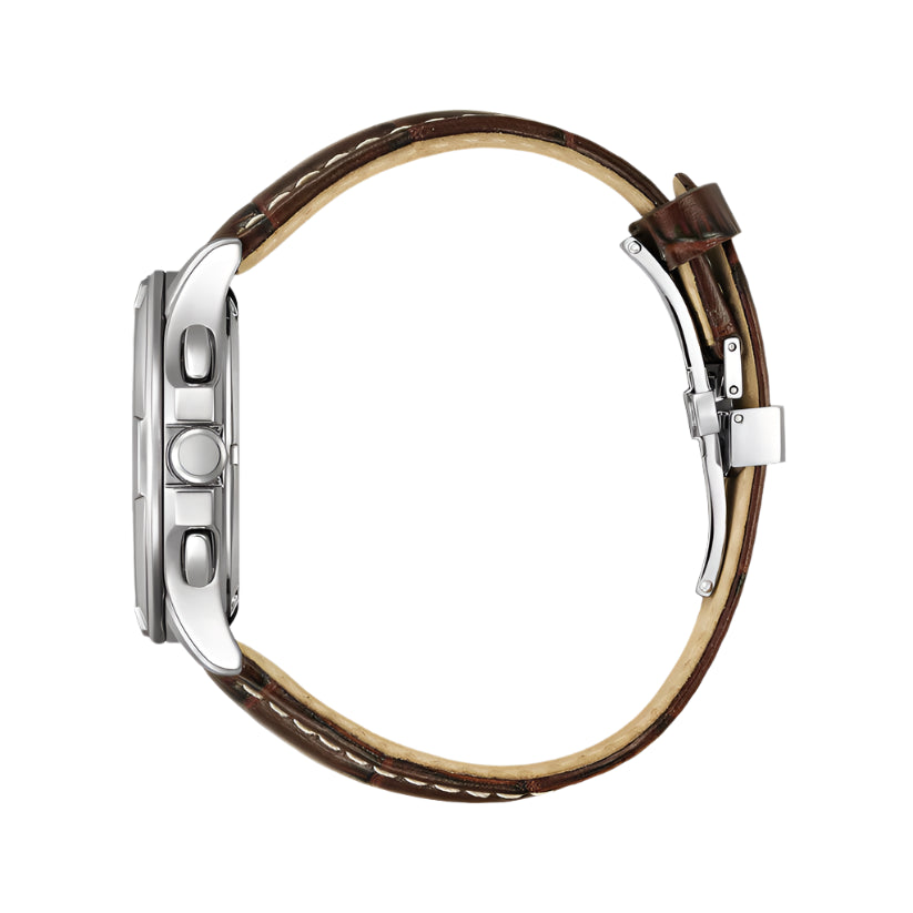 Citizen Eco-Drive Brown Dial With Leather Strap Chronograph Men Watch BL8160-07X