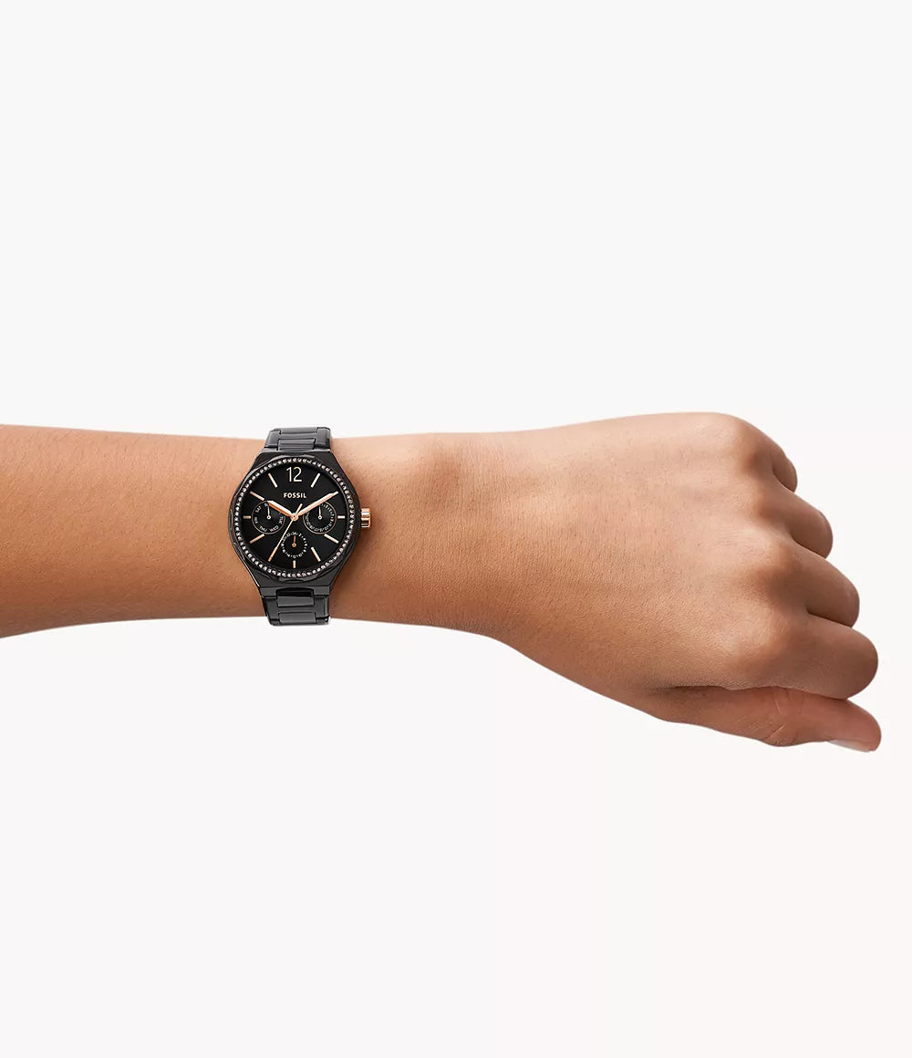 BQ2645SET Fossil | His and Her Multifunction Black St Steel Watch Set