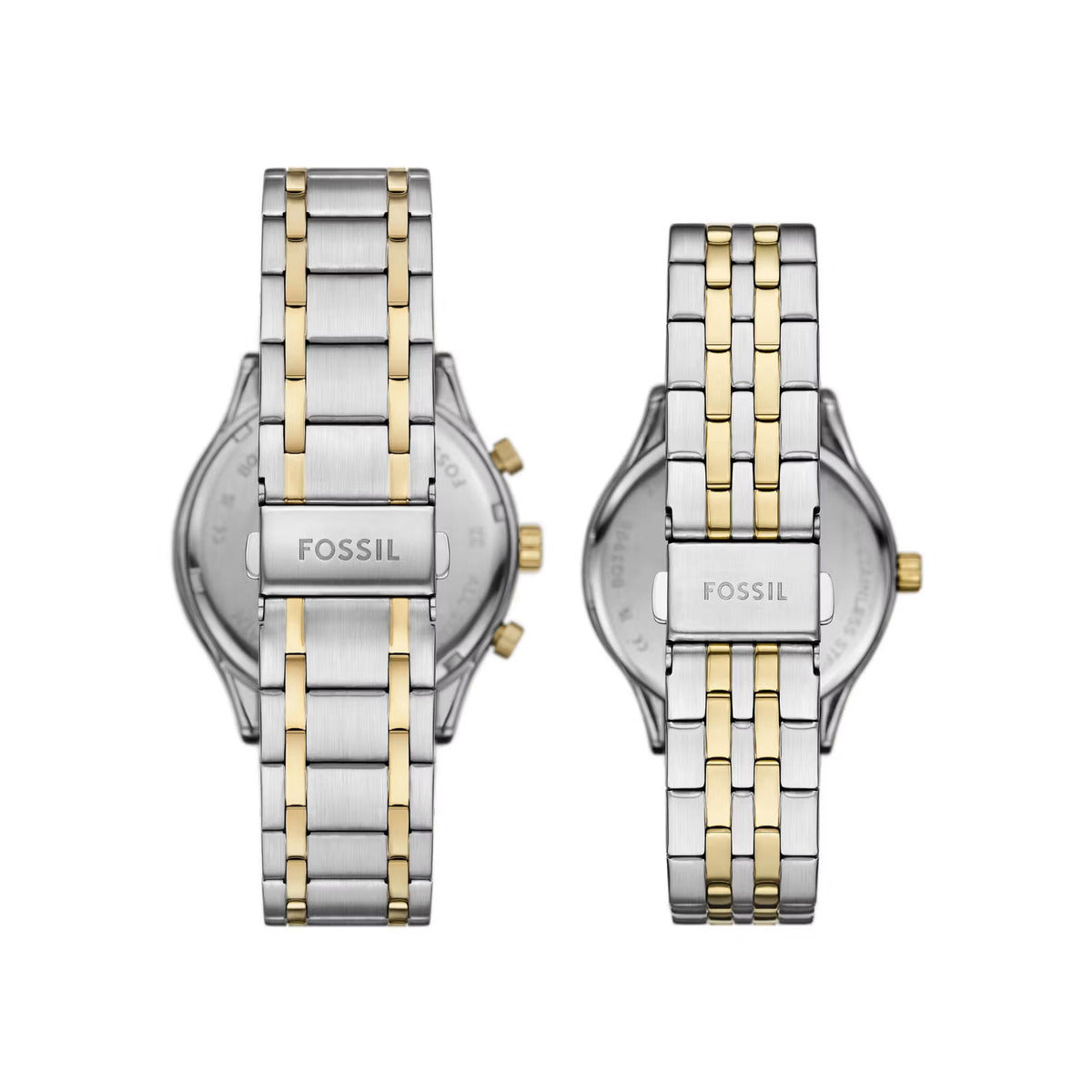Fossil Fenmore Multifunction Blue Dial Analog Stainless Steel Couple Watch BQ2900SET