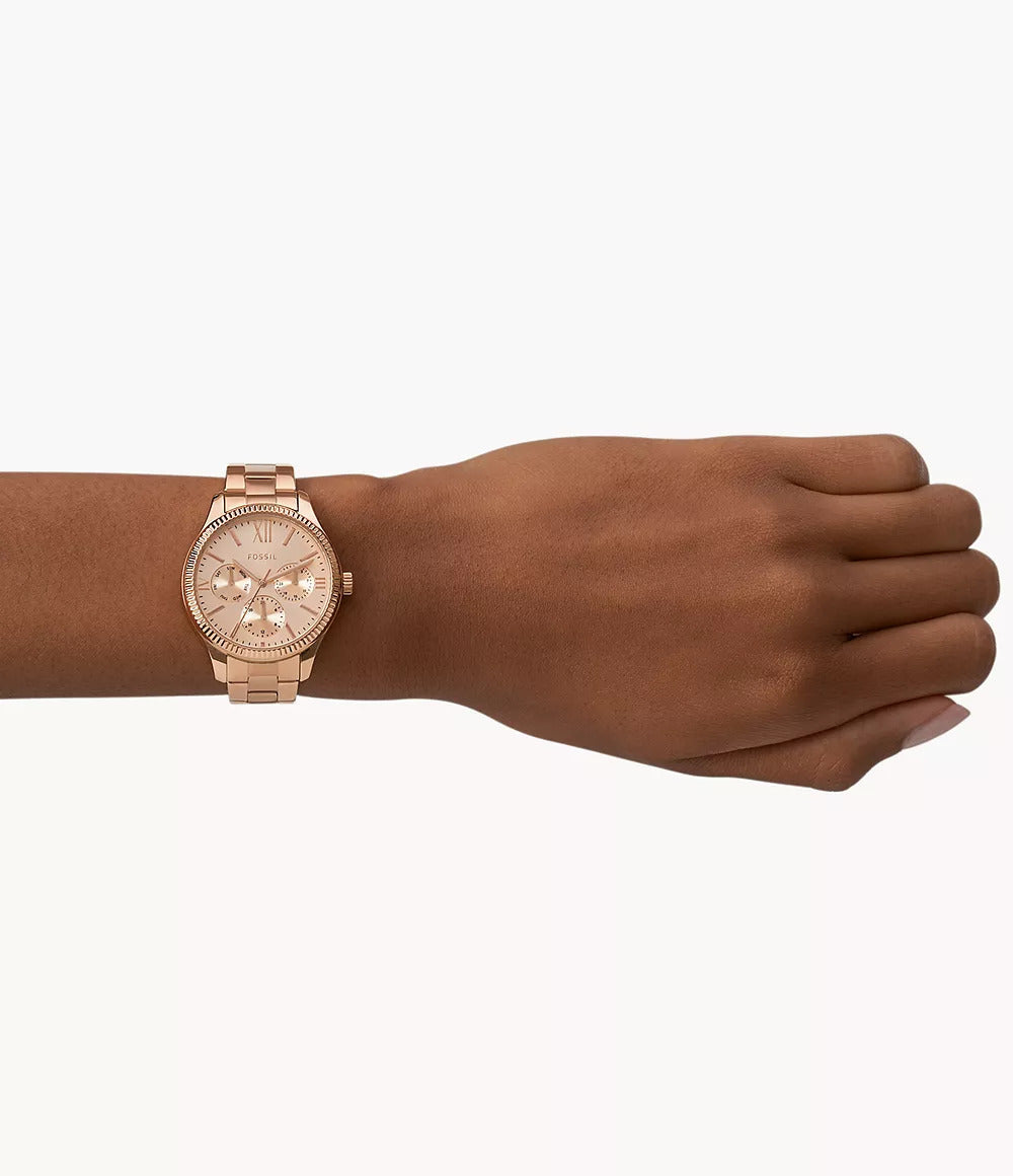 BQ3691 Fossil | Rye Multifunction Rose Gold-Tone Stainless Steel Watch