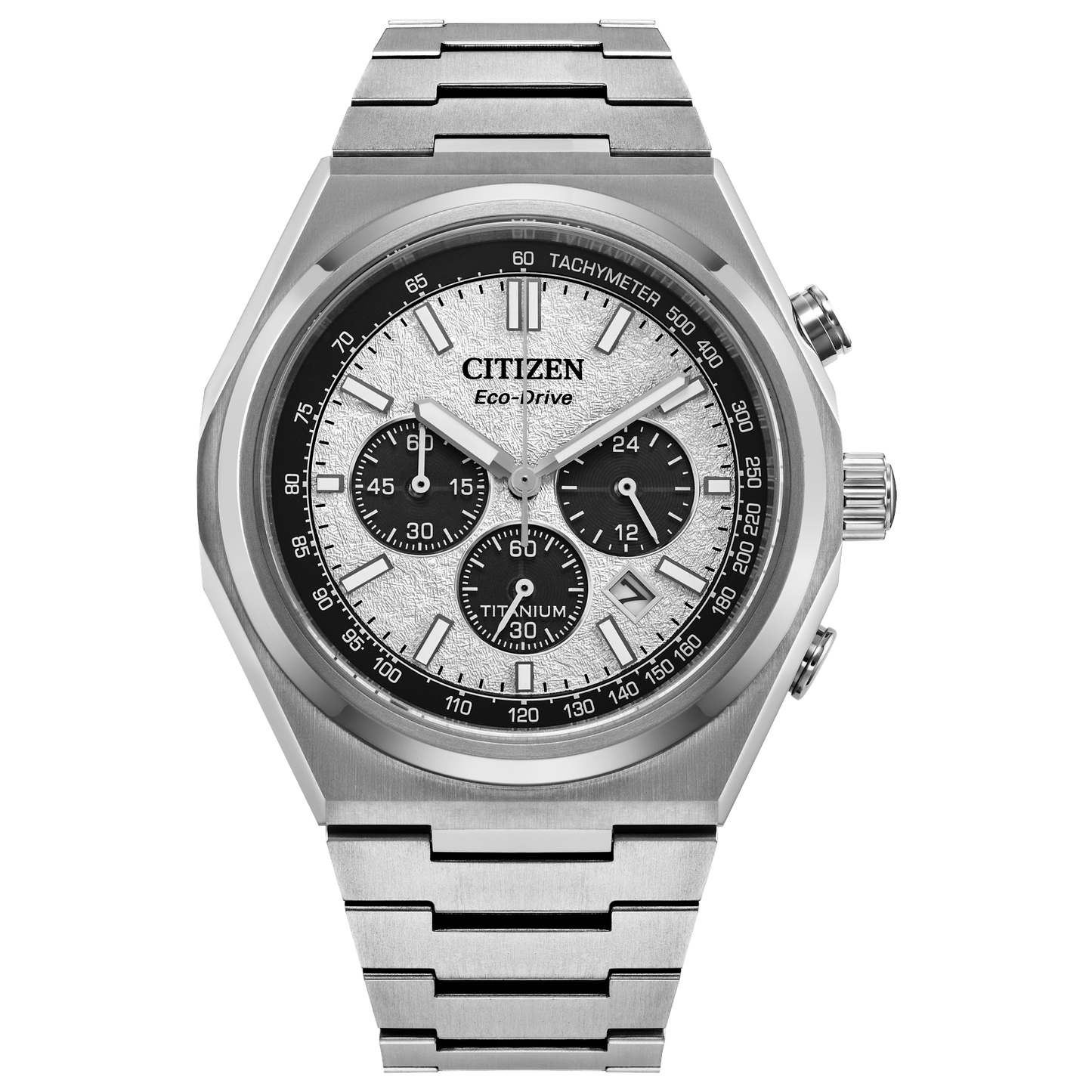 Citizen Silver Tone Panda Dial Zenshin Chrono Men's Watch - CA4610-85A