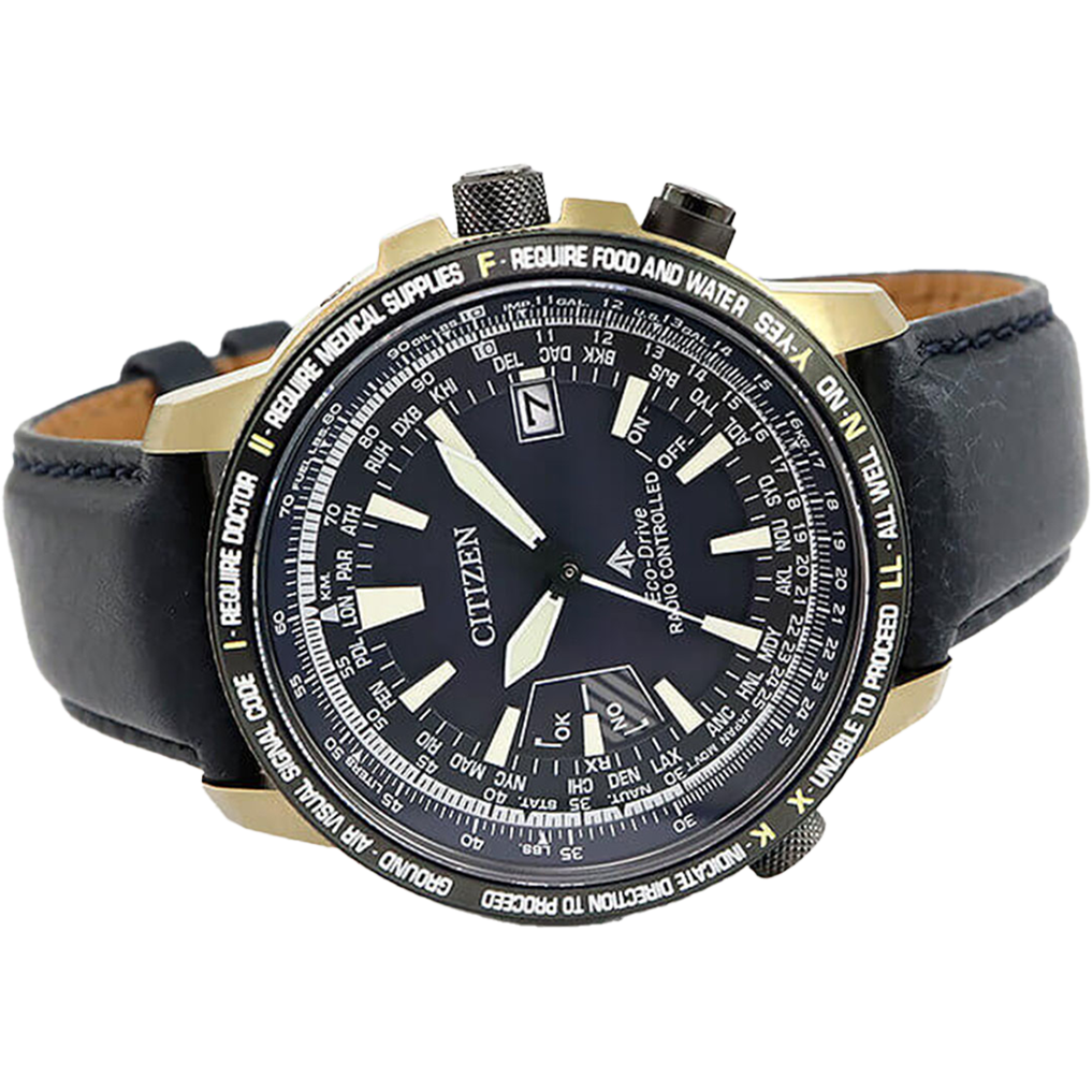 Citizen Eco drive Blue Dial With Leather Strap Men Watch - CB0204-14L