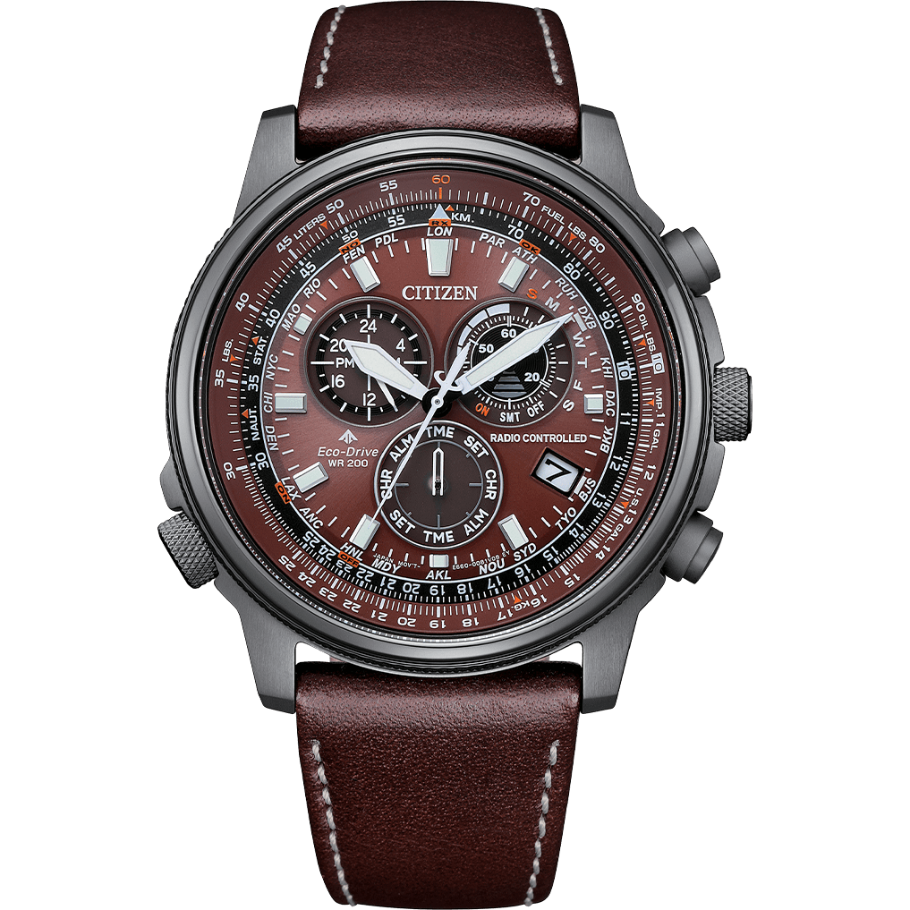 Citizen Promaster Eco drive Brown Dial With Leather Strap Men's Watch CB5868-09X