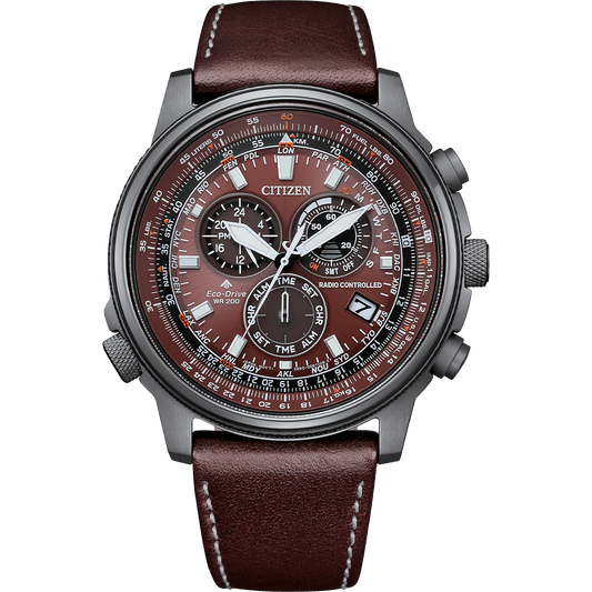 Citizen Promaster Eco drive Brown Dial With Leather Strap Men's Watch - CB5868-09X