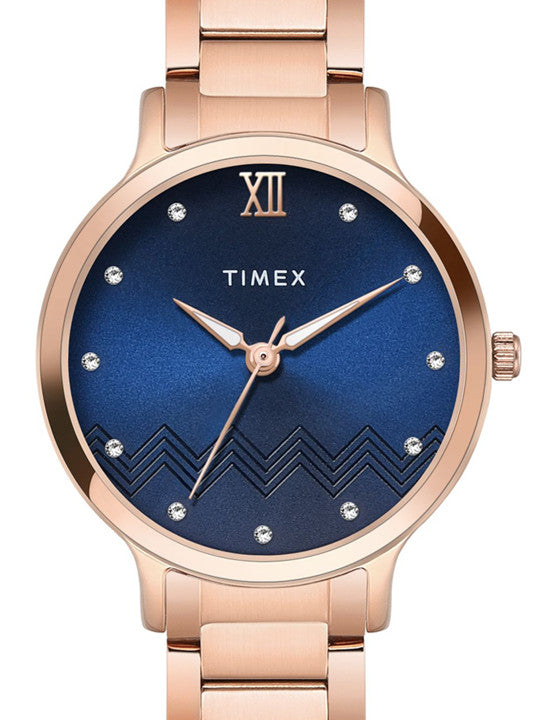 Timex Classics Quartz Blue Dial Analog Stainless Steel Women Watch TWTL12310