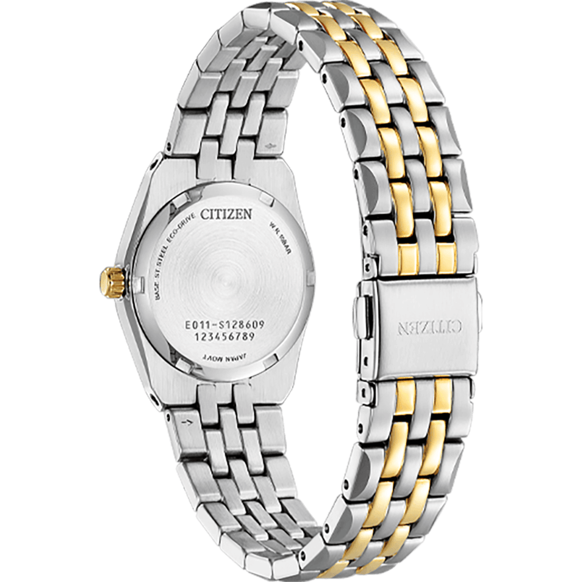 Two-tone silver and gold watch with Citizen branding on a white background
