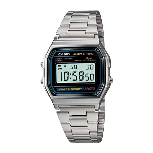 Casio VINTAGE COLLECTION A-158WA-1Q Silver Digital Watch Unisex - D011