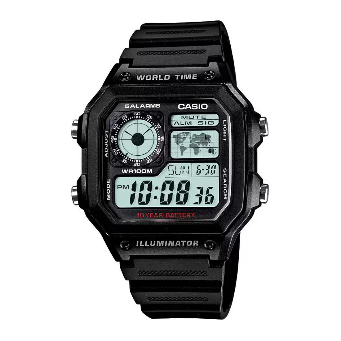 Casio D097 YOUTH AE-1200WH-1AVDF Black Digital Unisex Watch