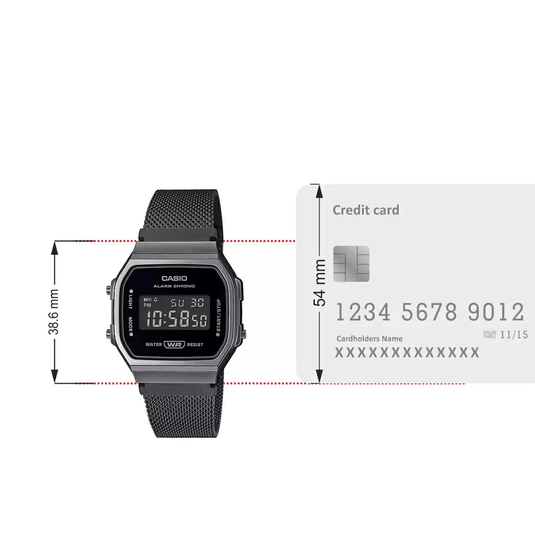 Casio VINTAGE COLLECTION A168WEMB-1BDF - D259 Grey Digital - Unisex Watch