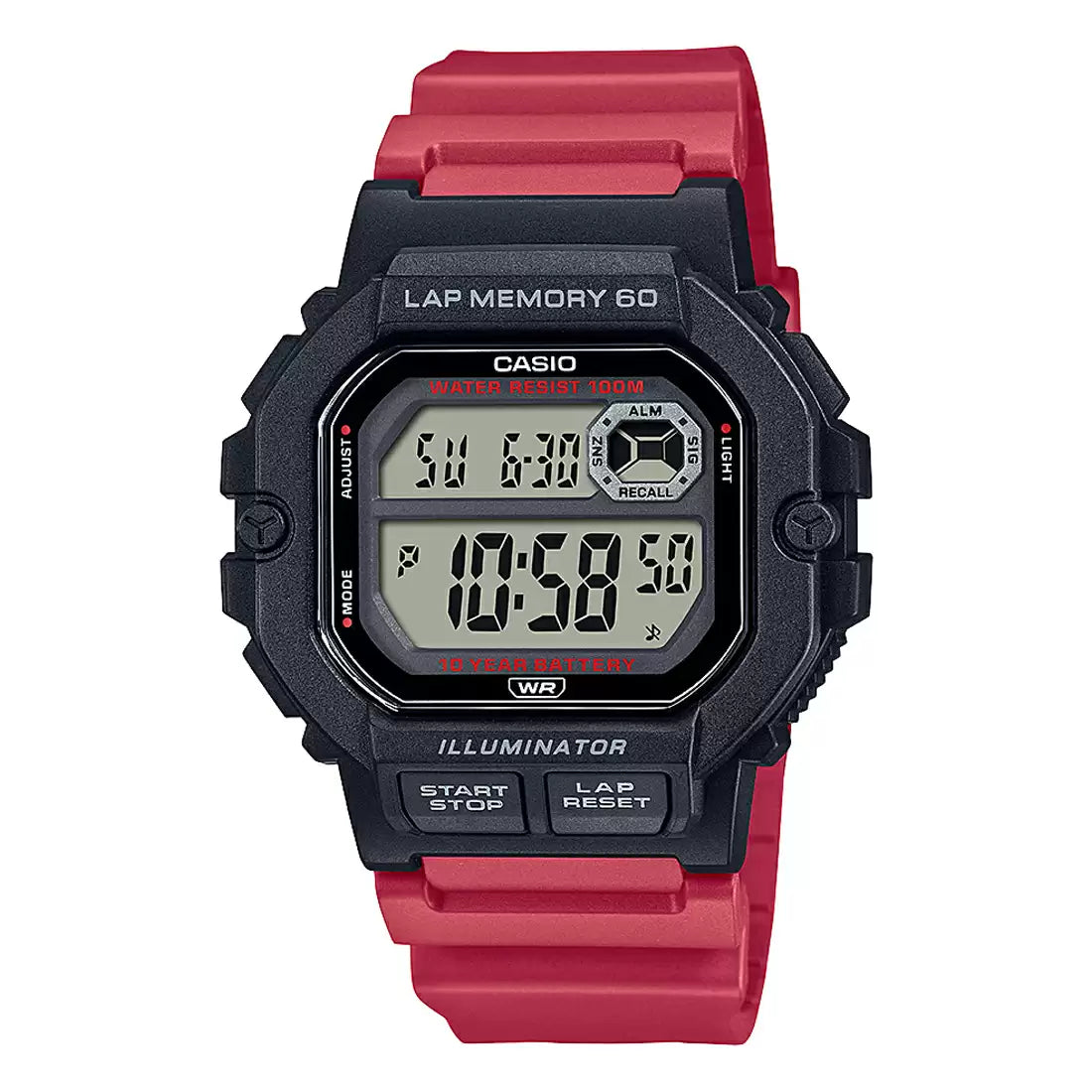 Casio YOUTH WS-1400H-4AVDF - D272 Red Youth - Digital Watch