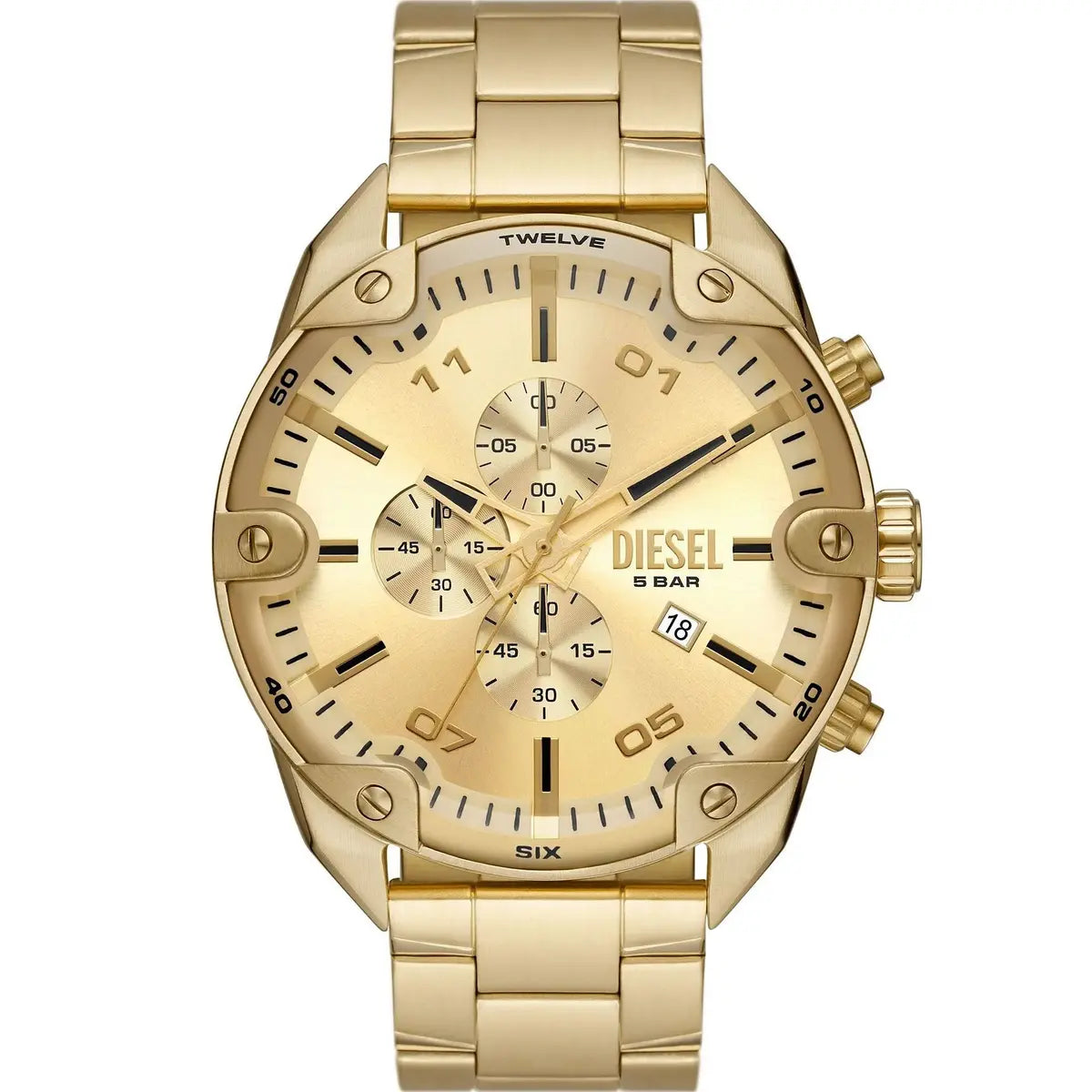 Diesel Chronograph Gold Dial Analog Men's Watch DZ4608