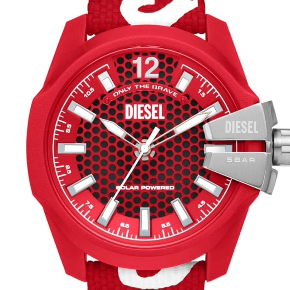 Diesel Baby Chief Quartz Solar Red Dial Analog Watch for Men DZ4619
