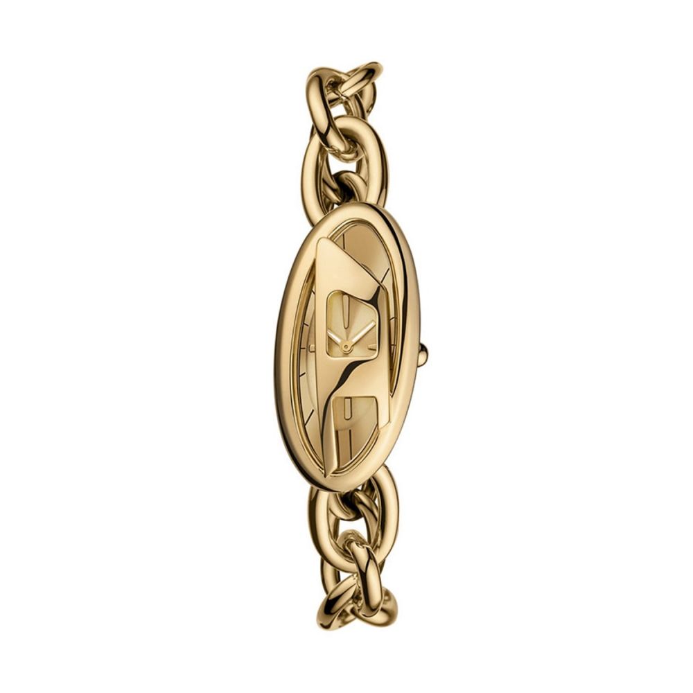 Diesel D-Era Quartz Gold Dial Analog Stainless Steel Women Watch DZ5611